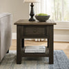 End Table | Wood | 1 Drawer | 1 Shelf | Brown & Black