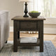 End Table | Wood | 1 Drawer | 1 Shelf | Brown & Black