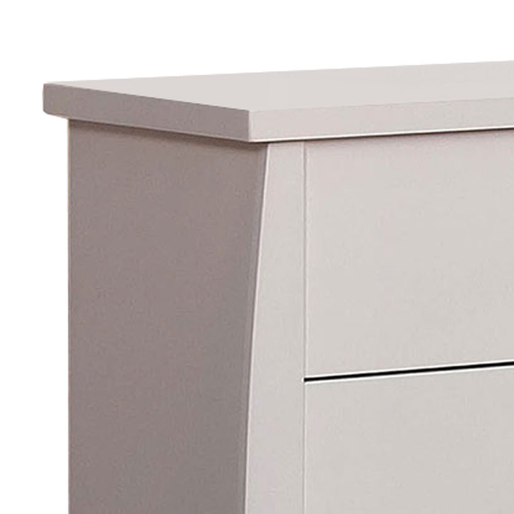 Contemporary Wooden Dresser with 6 Drawers and Round Pull Handles White By Casagear Home BM207308