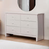 Contemporary Wooden Dresser with 6 Drawers and Round Pull Handles White By Casagear Home BM207308