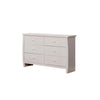 Contemporary Wooden Dresser with 6 Drawers and Round Pull Handles, White By Casagear Home