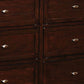 Wooden Dresser with 6 Drawers and Molded Trim Details Cherry Brown By Casagear Home BM207312