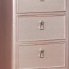 Wooden Frame 5 Drawer Swivel Chest with Mirror Trim Rose Gold By Casagear Home BM207314