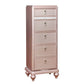 Wooden Frame 5 Drawer Swivel Chest with Mirror Trim, Rose Gold By Casagear Home