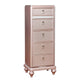 Swivel Chest | Wood | 5 Drawer | Mirror Trim | Rose Gold