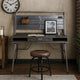 Corrugated Back Metal Frame Desk with USB Docks, Gray and Silver