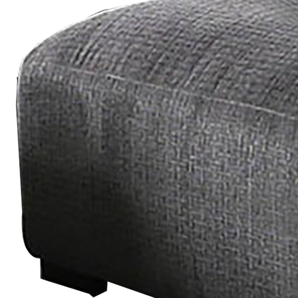 Modern Style Padded Ottoman with Fabric Upholstery Gray BM207341