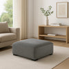 Modern Style Padded Ottoman with Fabric Upholstery, Gray