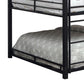 Industrial Style Queen Triple Decker Bunk Bed with Ladder Black By Casagear Home BM207362