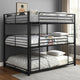 Bunk Bed | Industrial Style | Triple Decker | Queen | Ladder | Black BM207362