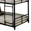 Industrial Style Full Triple Decker Bunk Bed with Ladder Gray BM207363