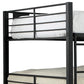 Industrial Style Full Triple Decker Bunk Bed with Ladder Black By Casagear Home BM207366