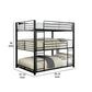 Industrial Style Full Triple Decker Bunk Bed with Ladder Black By Casagear Home BM207366