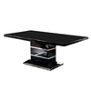 Dining Table | Expandable | Wood & Metal | High Gloss | Black & Silver