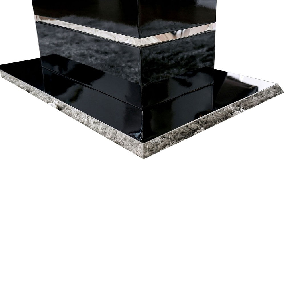 Dining Table | Expandable | Wood & Metal | High Gloss | Black & Silver