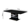 Dining Table | Expandable | Wood & Metal | High Gloss | Black & Silver BM207383