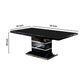 Dining Table | Expandable | Wood & Metal | High Gloss | Black & Silver BM207383