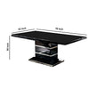 Dining Table | Expandable | Wood & Metal | High Gloss | Black & Silver