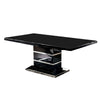Dining Table | Expandable | Wood & Metal | High Gloss | Black & Silver BM207383