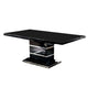 Dining Table | Expandable | Wood & Metal | High Gloss | Black & Silver BM207383