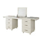 Contemporary 6 Drawer Vanity Desk with Lift Top Mirror White By Casagear Home BM207408