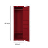 Wardrobe | Single Door | Double Storage | Cremone Bolt | Red