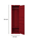 Wardrobe | Single Door | Double Storage | Cremone Bolt | Red