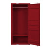 Wardrobe | Single Door | Double Storage | Cremone Bolt | Red