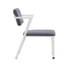 Metal Chair with Fabric Upholstery and Straight Legs Gray and White BM207434