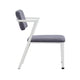 Metal Chair with Fabric Upholstery and Straight Legs Gray and White BM207434