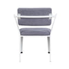 Metal Chair with Fabric Upholstery and Straight Legs Gray and White BM207434