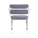 Metal Chair with Fabric Upholstery and Straight Legs Gray and White BM207434