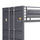 Gunmetal Gray Finish Twin Turdle with Metal Frame and Slat system Gray BM207436
