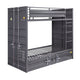 Gunmetal Gray Finish Twin Turdle with Metal Frame and Slat system, Gray