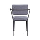 Metal Chair with Fabric Upholstered Seat and Back, Gray - BM207438 By Casagear Home