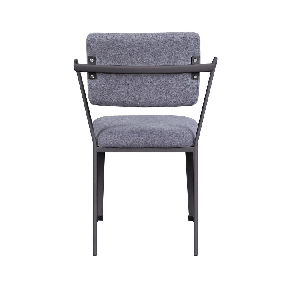 Metal Chair with Fabric Upholstered Seat and Back Gray - BM207438 By Casagear Home BM207438