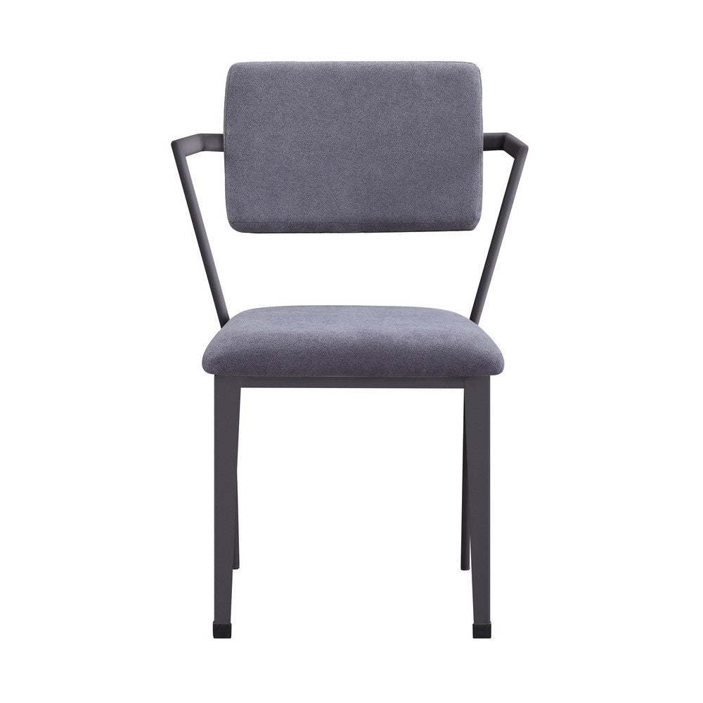 Metal Chair with Fabric Upholstered Seat and Back Gray - BM207438 By Casagear Home BM207438