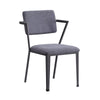 Metal Chair with Fabric Upholstered Seat and Back, Gray - BM207438 By Casagear Home