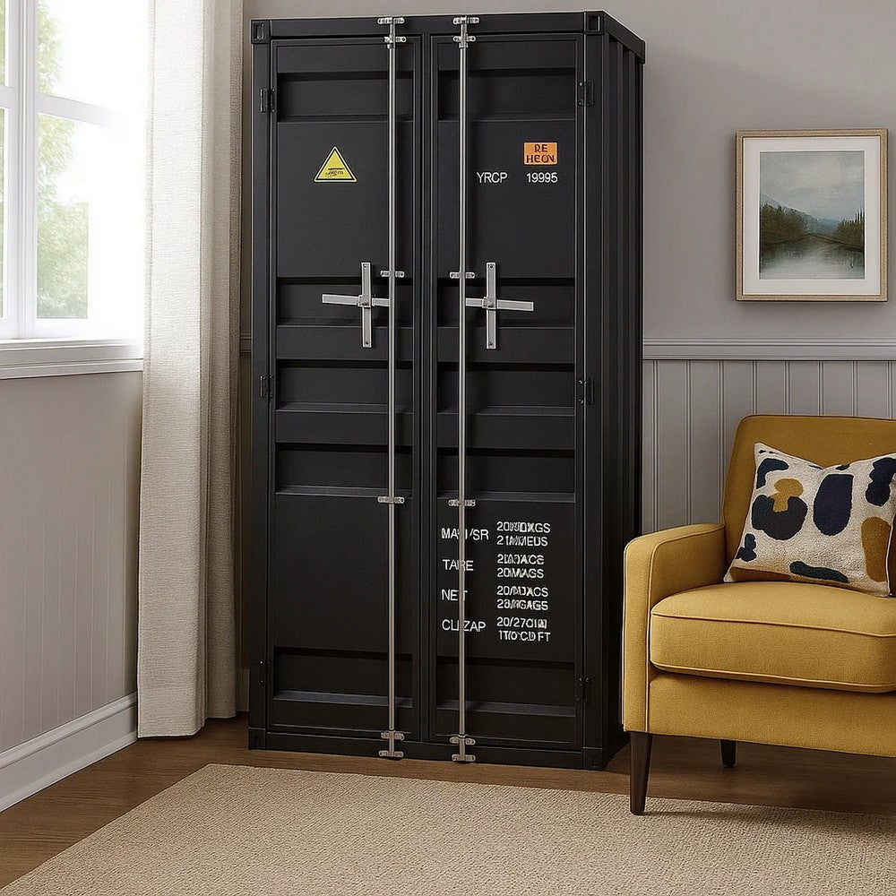Wardrobe | 2 Door | Cremone Bolts | Gunmetal Gray Finish | Gray