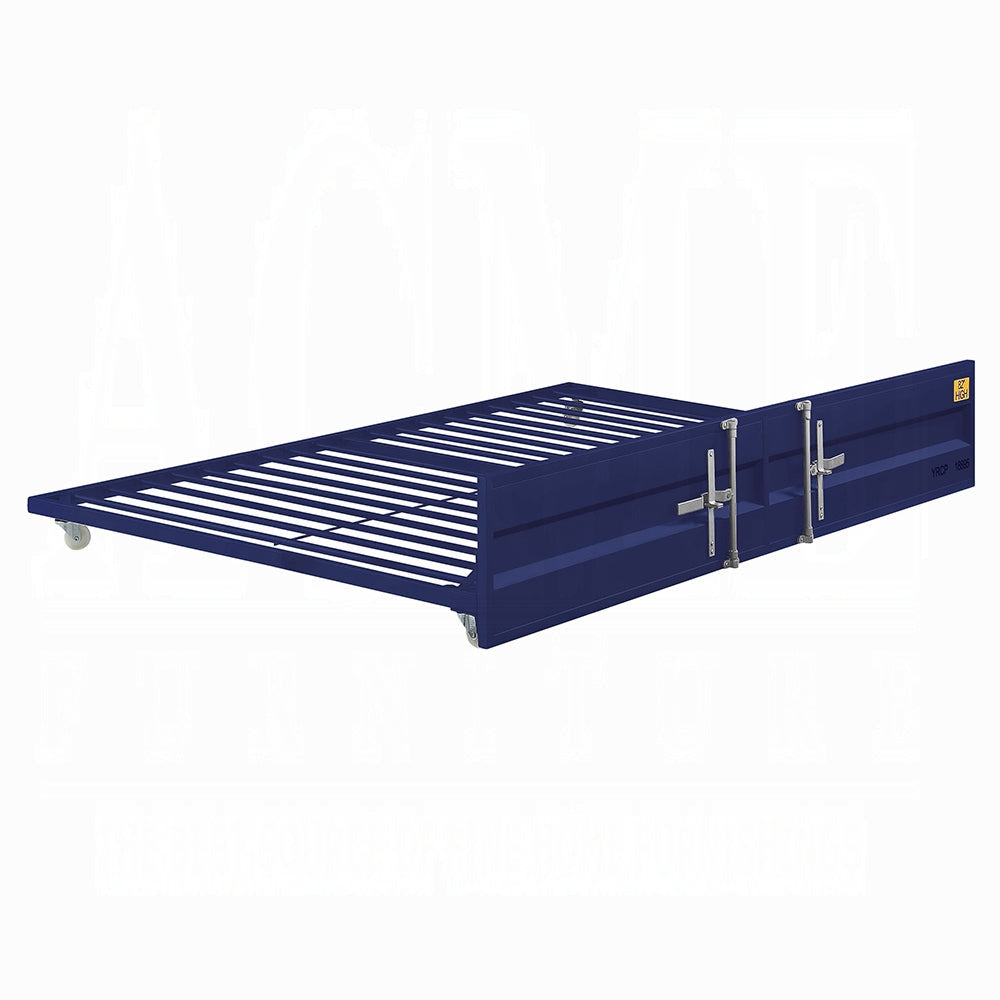 Gunmetal Gray Finish Twin Turdle with Metal Frame and Slat system, Blue