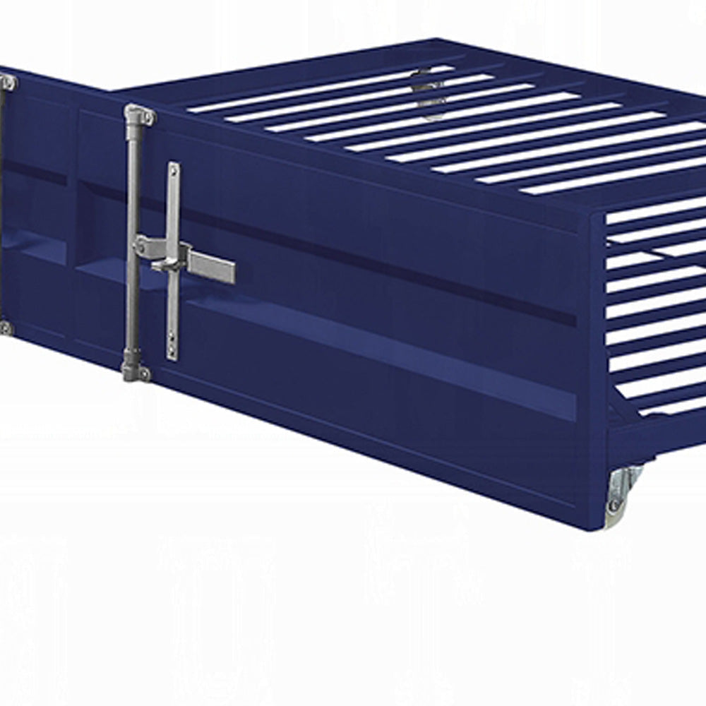 Gunmetal Gray Finish Twin Turdle with Metal Frame and Slat system Blue BM207440