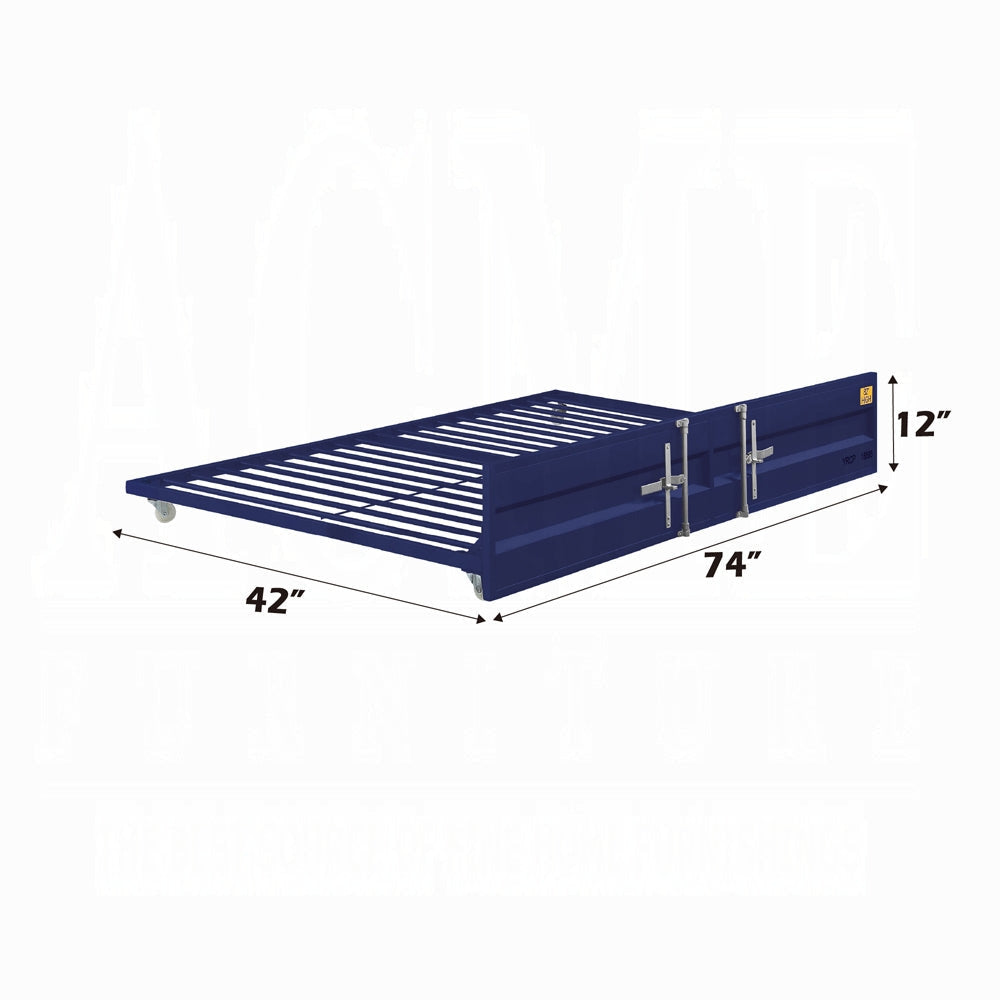 Gunmetal Gray Finish Twin Turdle with Metal Frame and Slat system Blue BM207440
