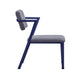 Fabric Upholstered Metal Base Chair with Flared Armrest Blue and Gray BM207442