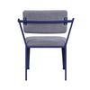 Fabric Upholstered Metal Base Chair with Flared Armrest Blue and Gray BM207442
