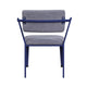 Fabric Upholstered Metal Base Chair with Flared Armrest Blue and Gray BM207442