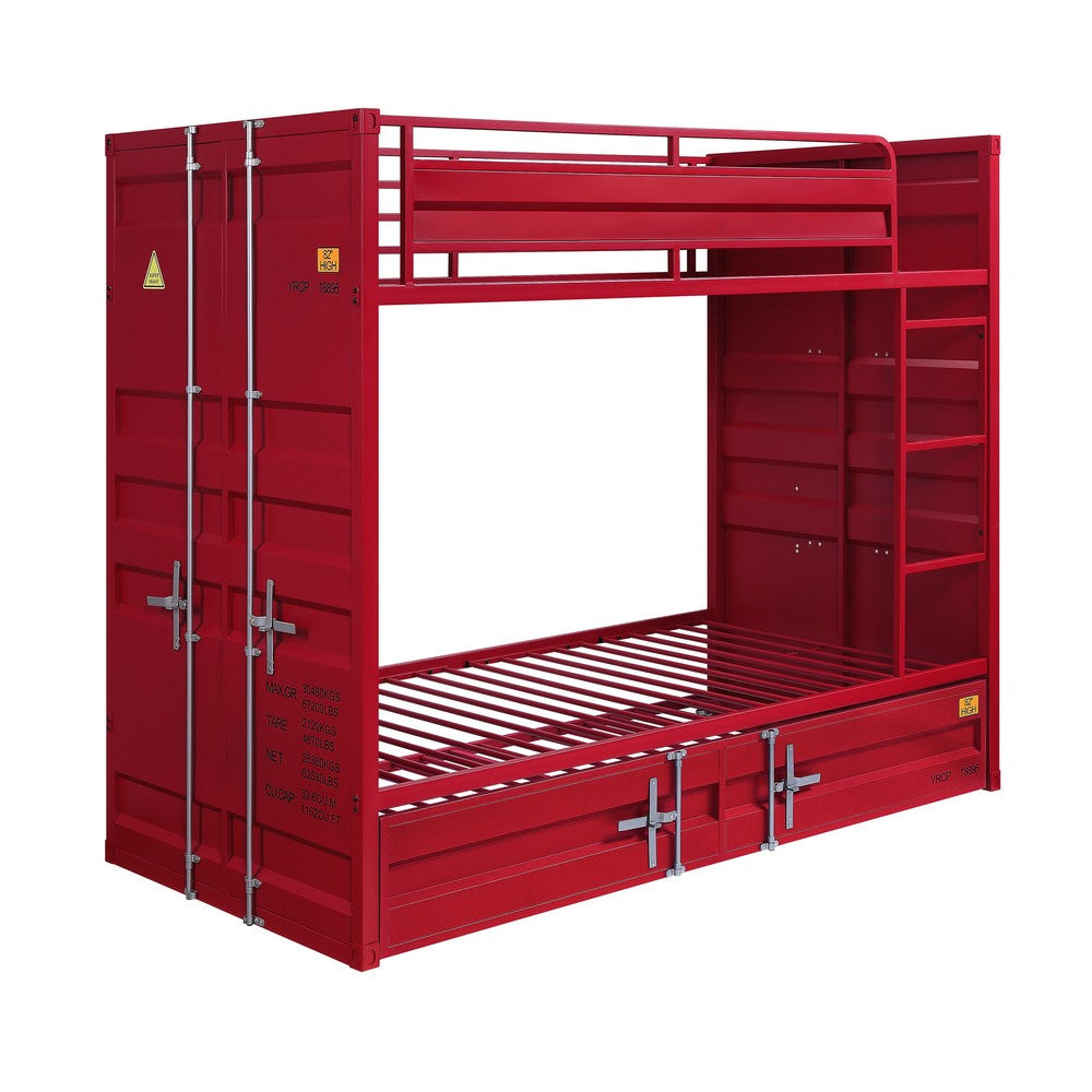 Turdle Frame | Metal Base | Twin | Slat System | Cremone Bolts | Red