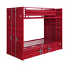 Metal Base Twin Turdle with Slat System and Cremon Bolts, Red By Casagear Home