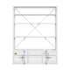 Metal Base Bookshelf and Ladder with 2 Extra Storage Compartments White BM207449