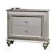 Nightstand | 2 Drawer | Mirror Beveled Pull Handles | Silver