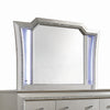 Elegant Mirror with Crystal Sparkling Trim and Led Lights Silver BM207487